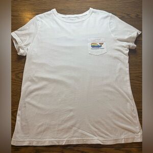 Vineyard Vines White Tee with Rainbow, Pride Logo, Size M